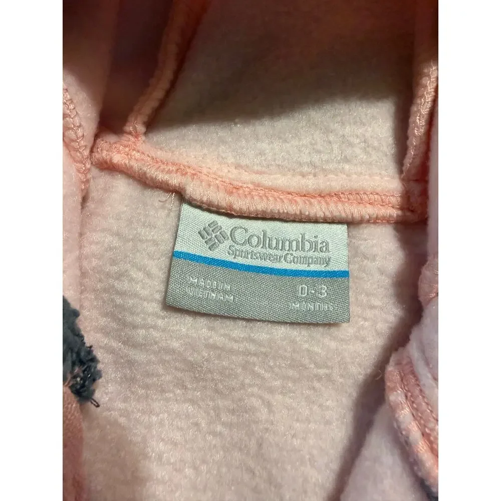 Columbia Baby One Piece Hockey Fan Pink Hooded Size 0-3 Month